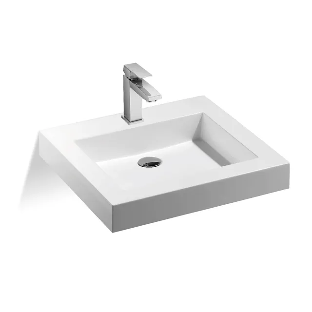 Treos Serie 700 Waschbecken Mineralguss weiß mit Hahnloch 55x50