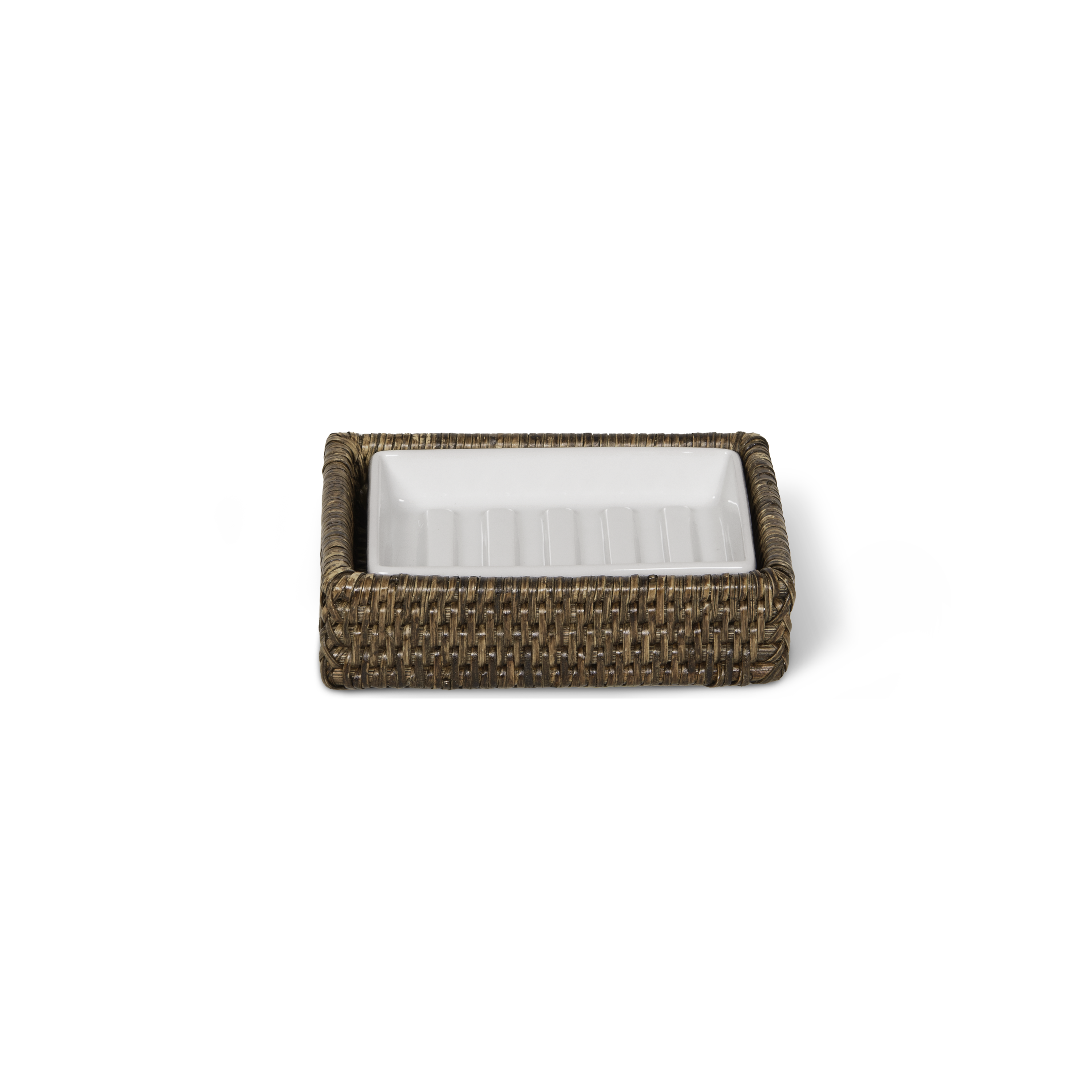 Decor Walther Basket STS Seifenschale Rattan Hell Porzellan