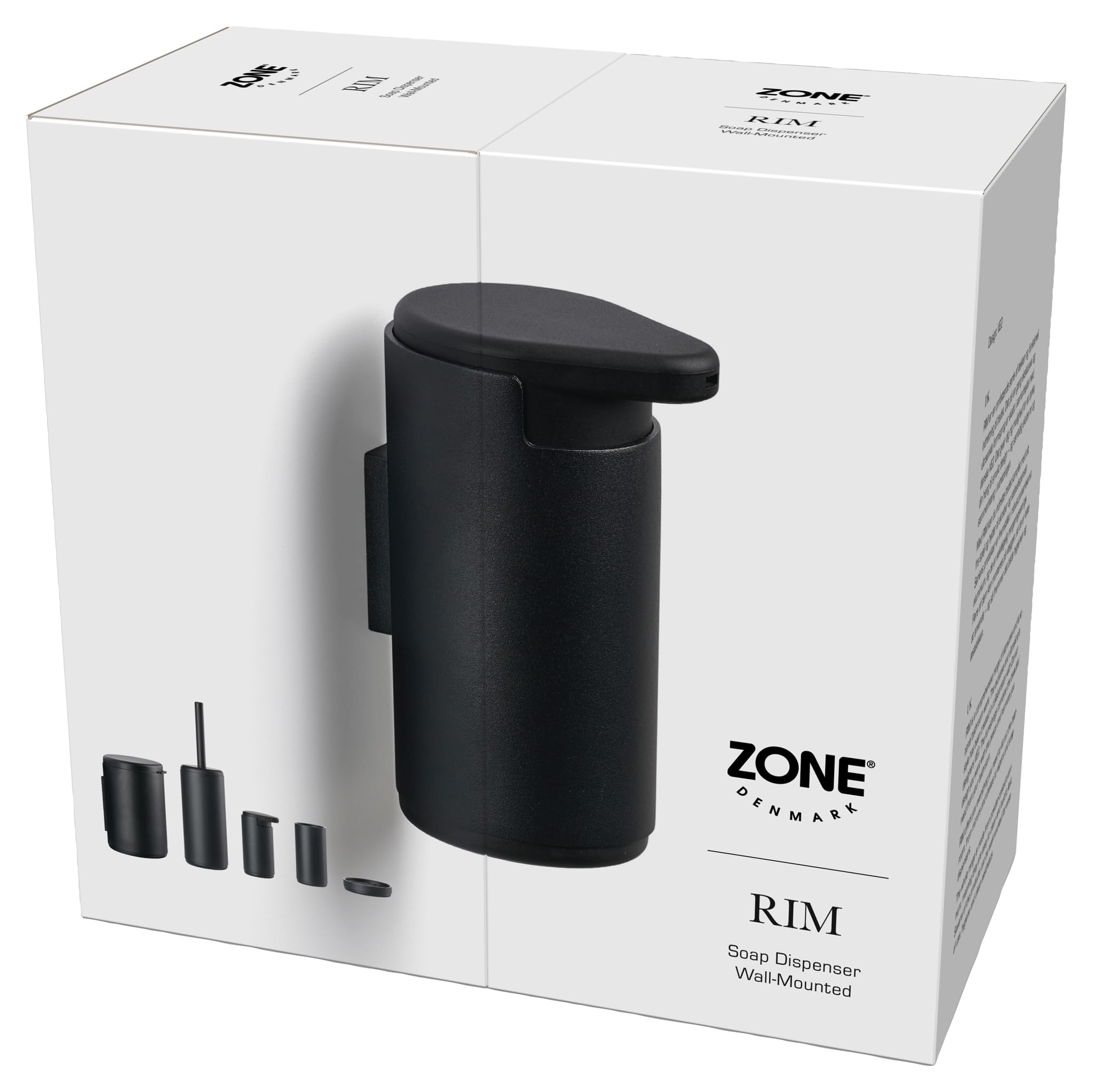 Zone Denmark RIM Seifenspender Wand 200ml Schwarz Aluminium