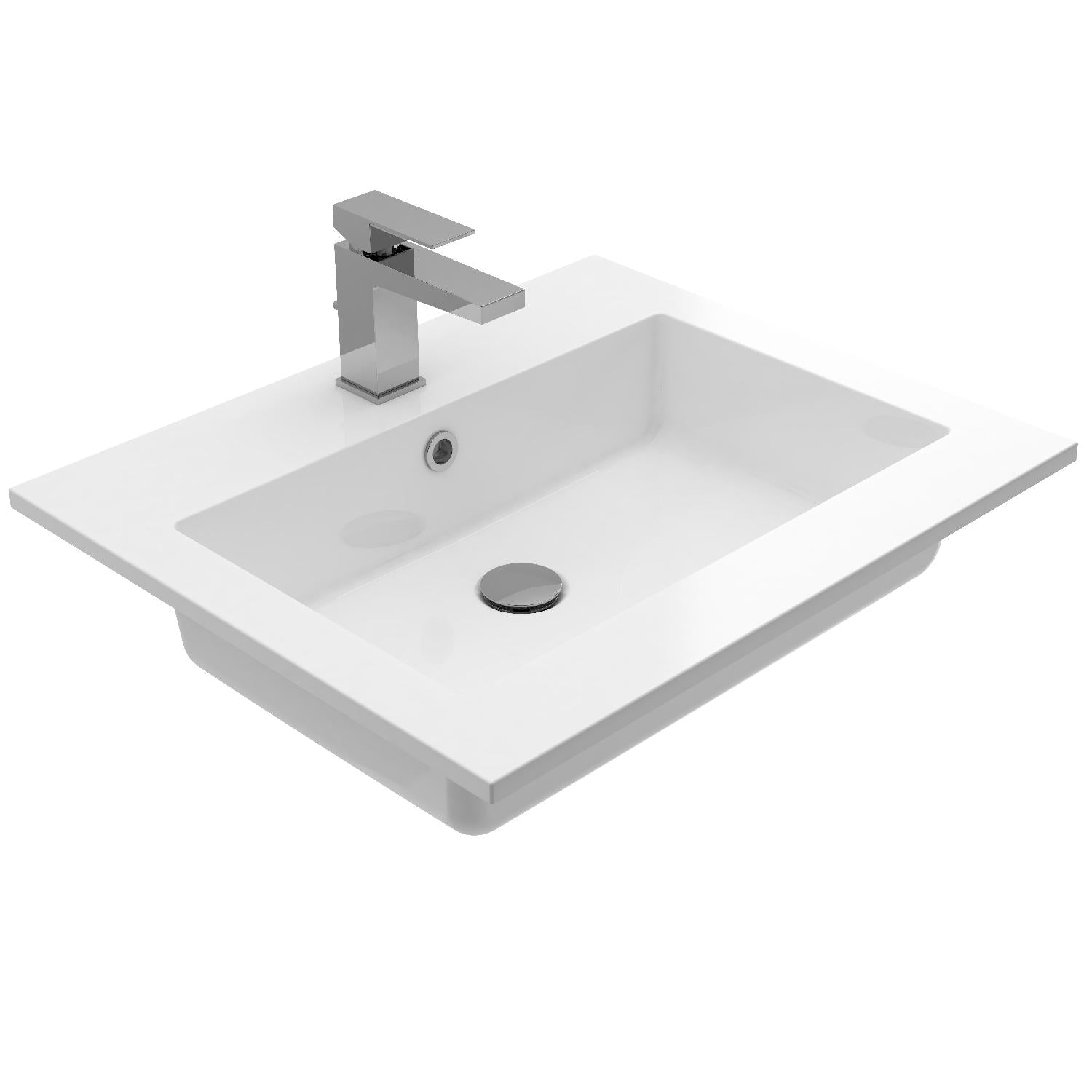 Treos Serie 750 Einbaubecken Mineralguss 600 Weiss