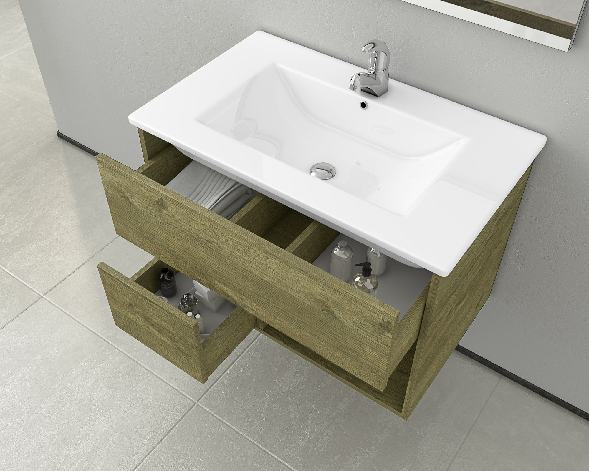 DROP Martinidis SORRENTO 85 Badmöbel Natural 85 cm
