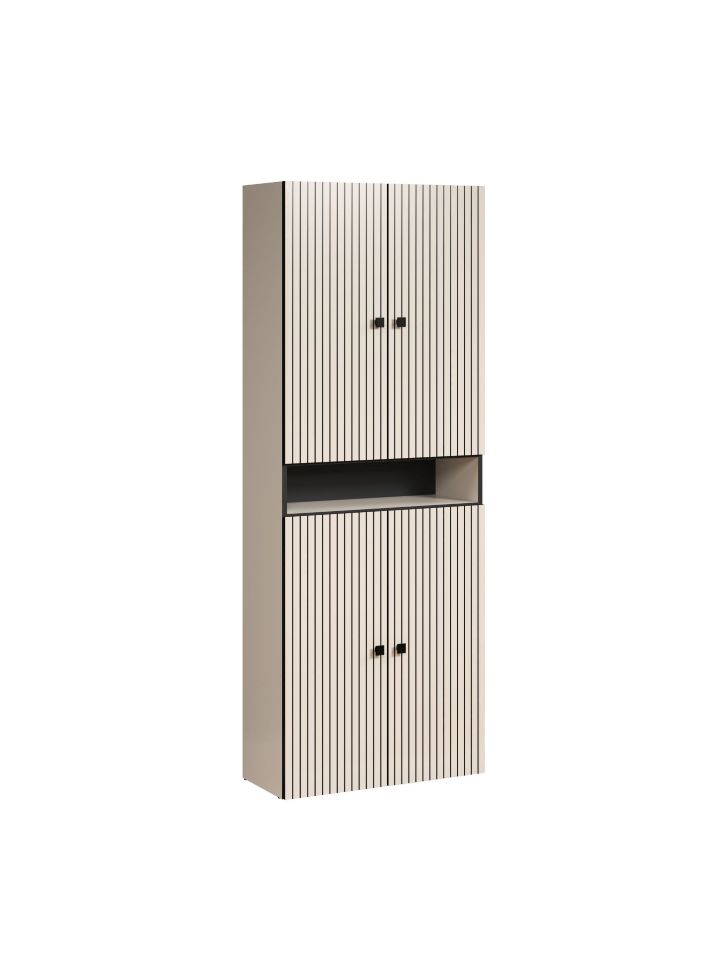 trendteam PureBliss Hochschrank Cashmere Schwarz Badezimmerschrank
