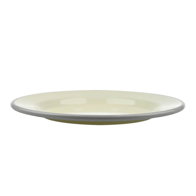 Münder Email Nostalgie Teller flach 24 cm creme