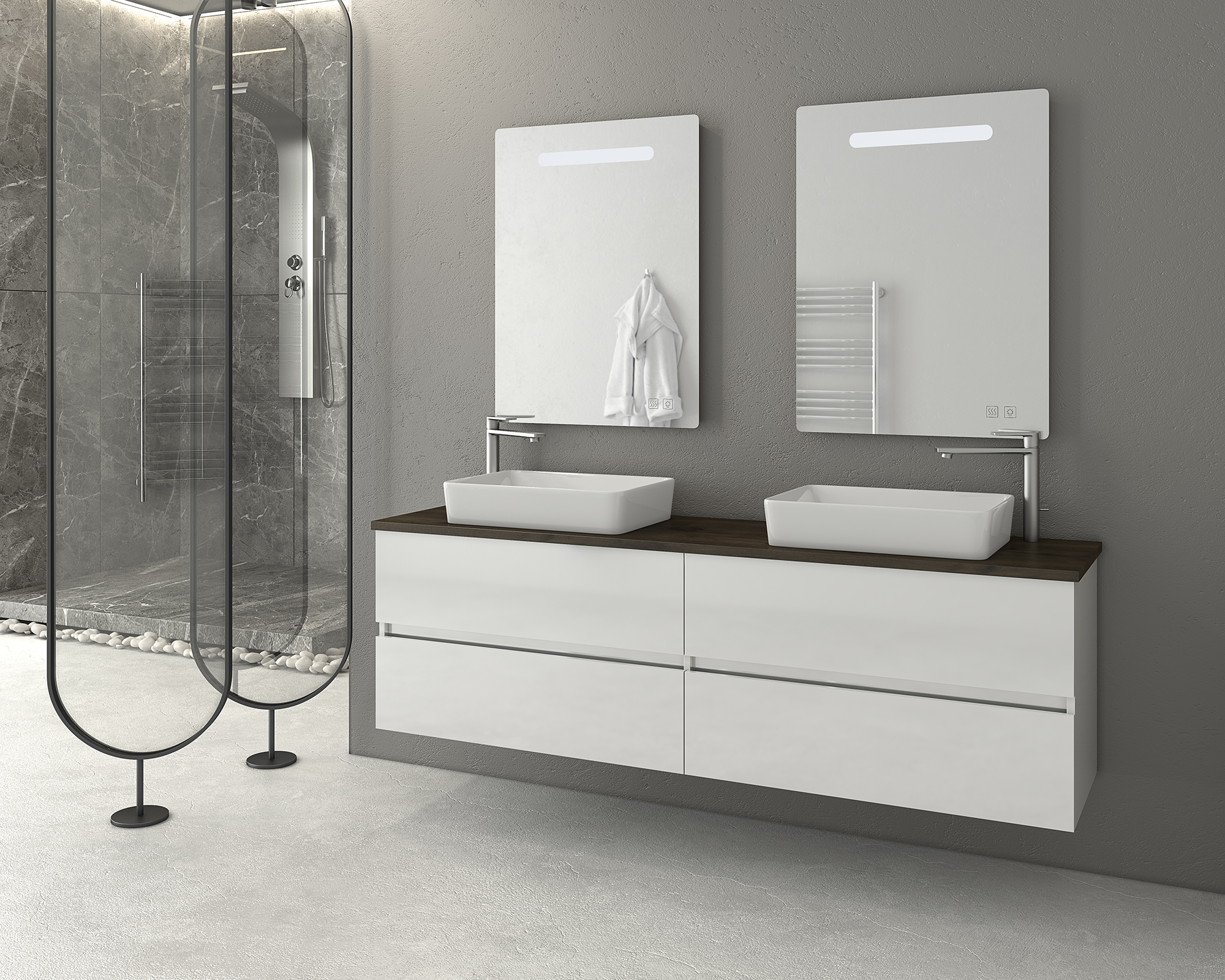 DROP Martinidis Luxus 160 Waschtischunterschrank Weiß 160 cm