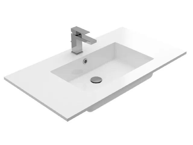 Treos Serie 750 Einbaubecken Mineralguss weiß glänzend 90x50