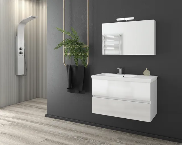 DROP LUXUS 85 White Badmöbel 85 cm weiß