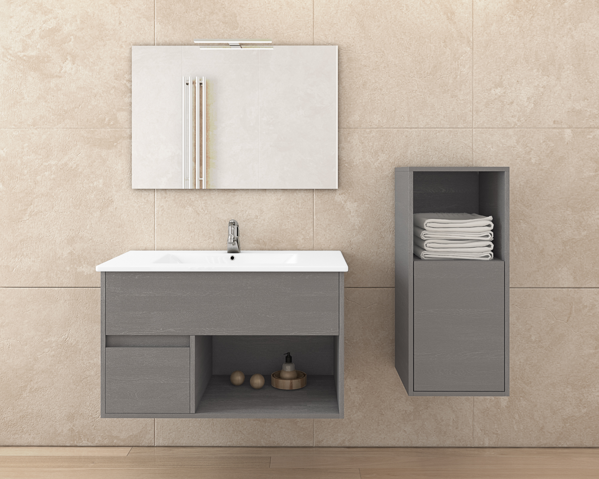DROP Martinidis Sorrento 75 Waschtischunterschrank Cement