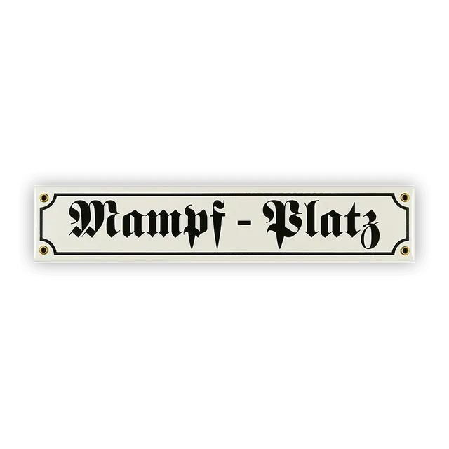 Münder Mini-Straßenschild Mampf-Platz weiß 40 cm