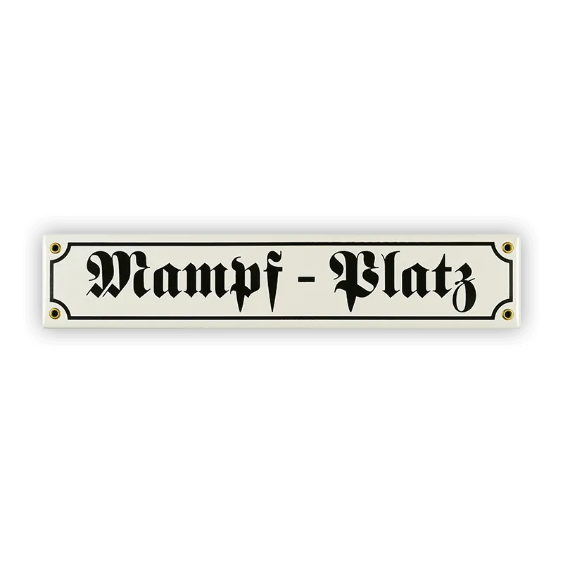 Münder Mini-Straßenschild Mampf-Platz weiß 40 cm