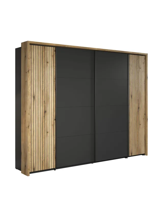 trendteam Esteban Kleiderschrank Anthrazit mit Passepartout