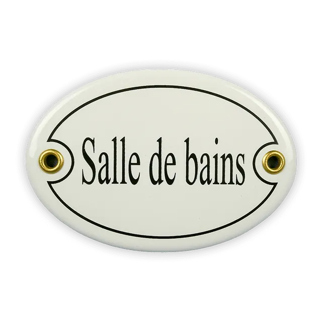 Münder Emailschild oval Salle de bains 10,5x7 cm