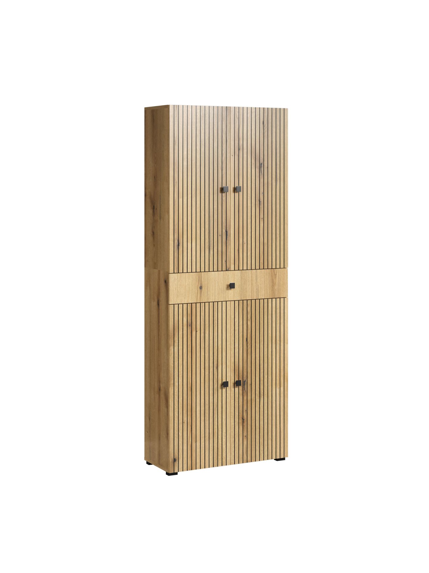 trendteam PureBliss Hochschrank Evoke Eiche Schwarze Rillen