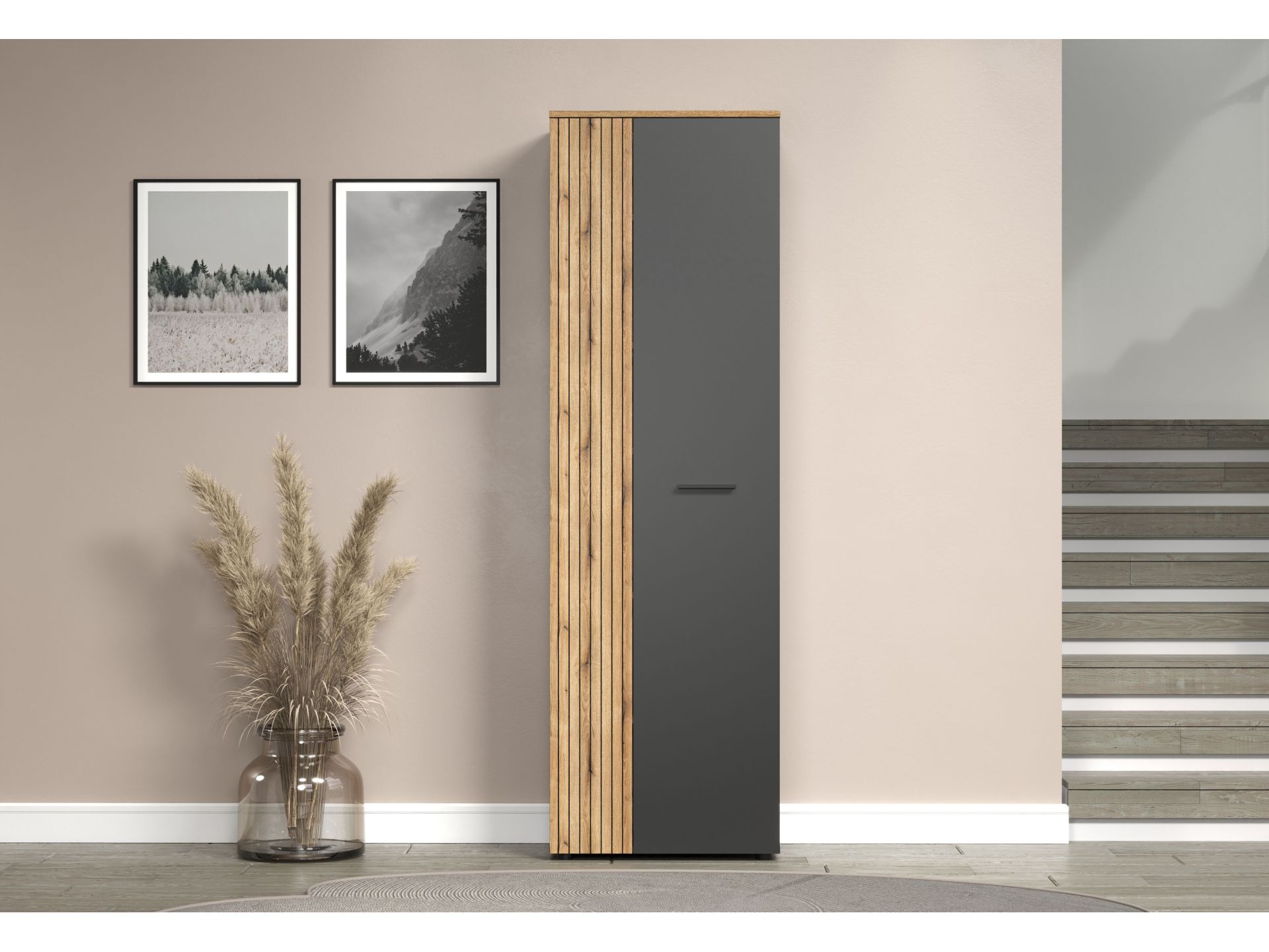 trendteam Esteban Garderobenschrank Anthrazit Eiche