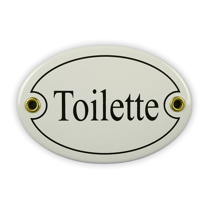 Münder Email Lagerschilder Emailschild oval 10,5x7 cm Toilette