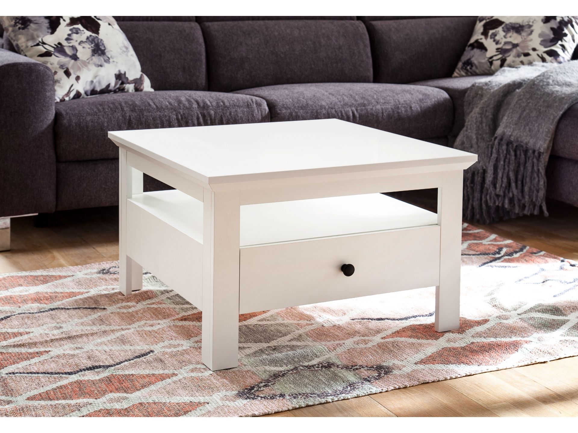 trendteam Universal Couchtisch Weiß mit Schubkasten