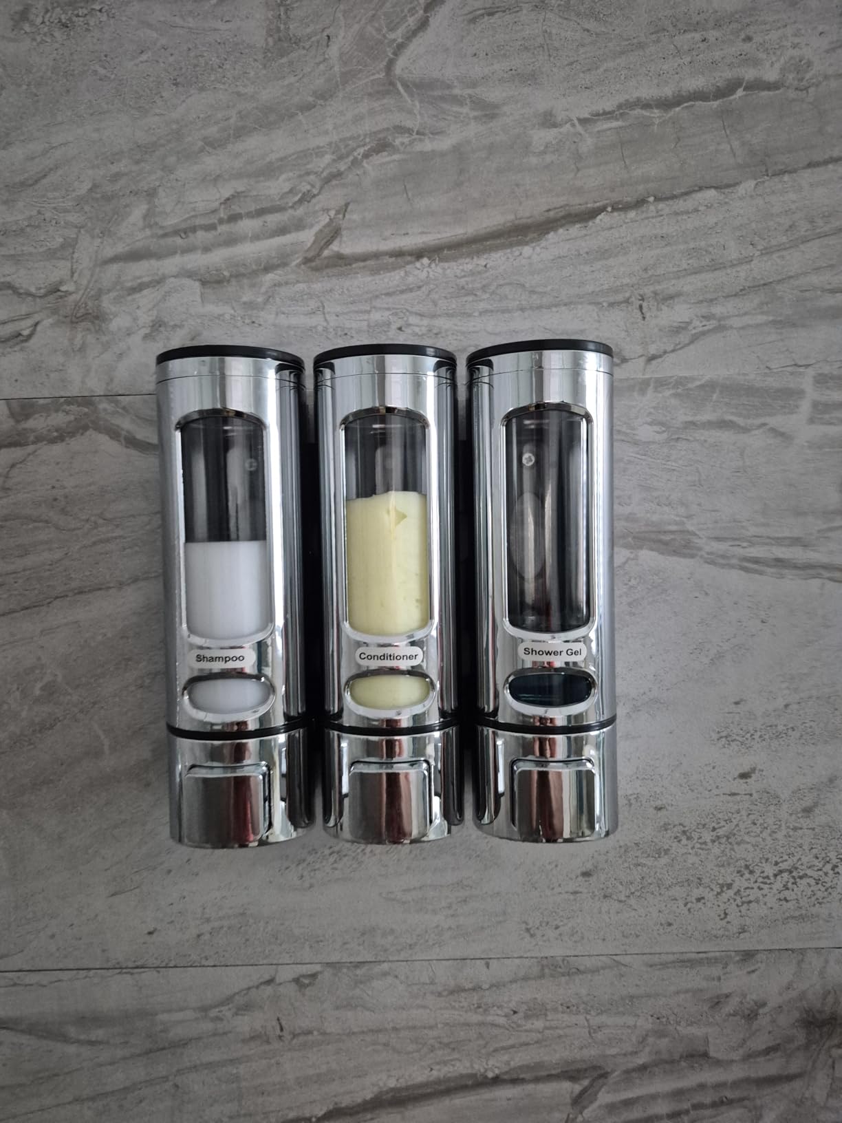 Pollock Duschspender Chrom 3x400 ml Wandmontage Seifenspender