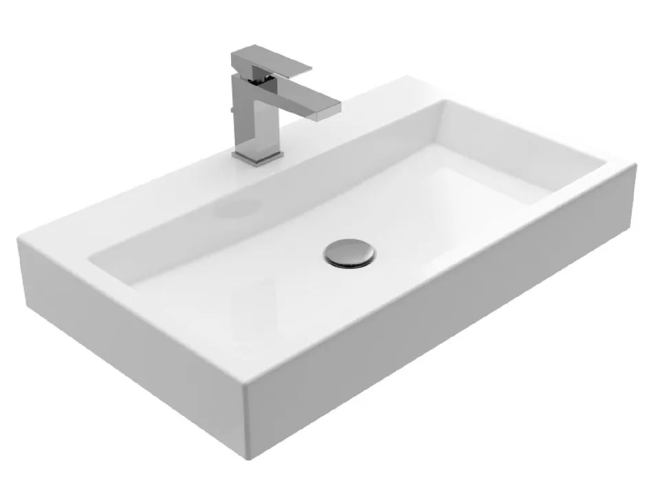 Treos Serie 710 Waschbecken mit Hahnloch 700 Weiss