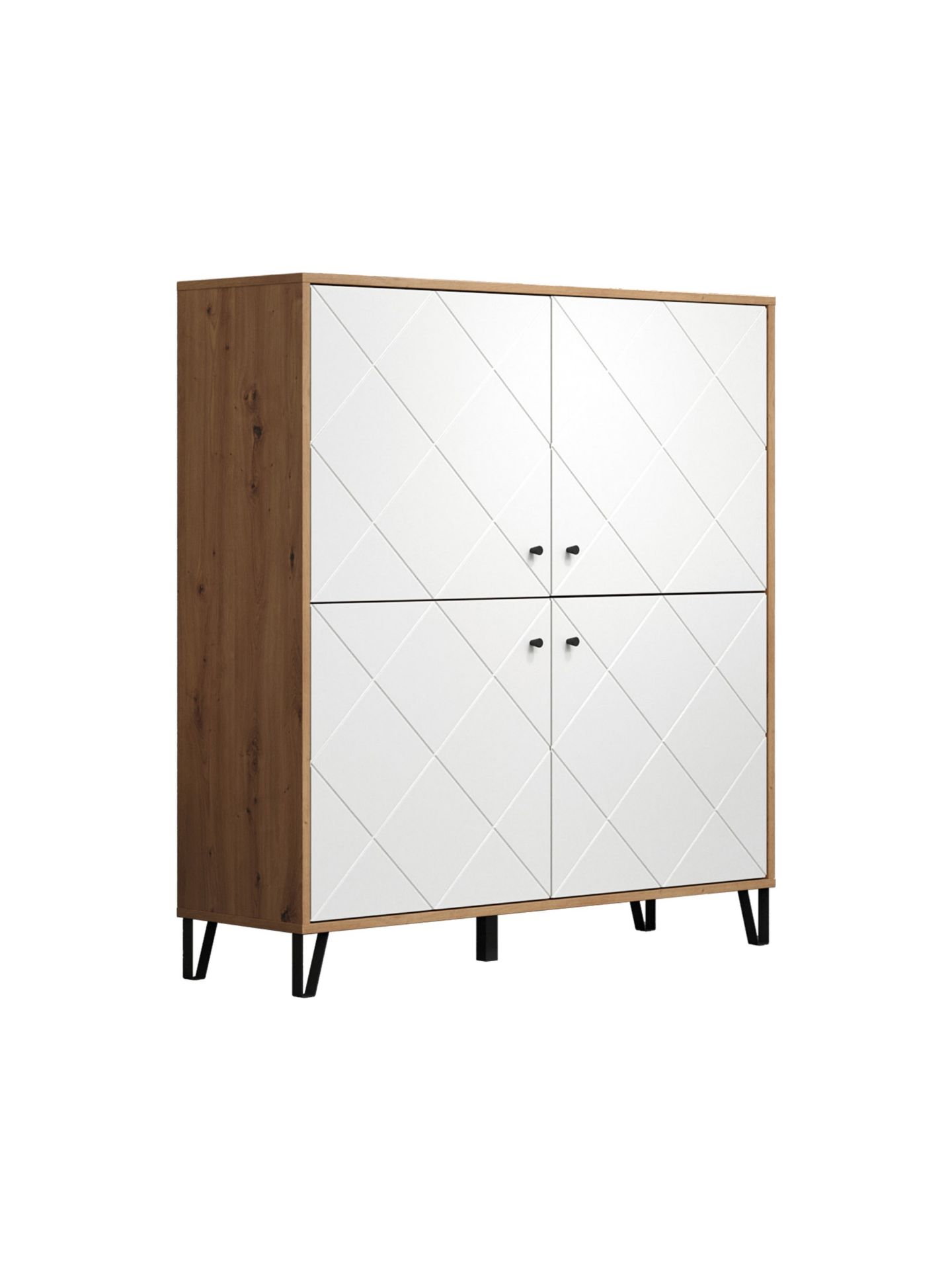 trendteam Touch Highboard Artisan Eiche Weiß Matt
