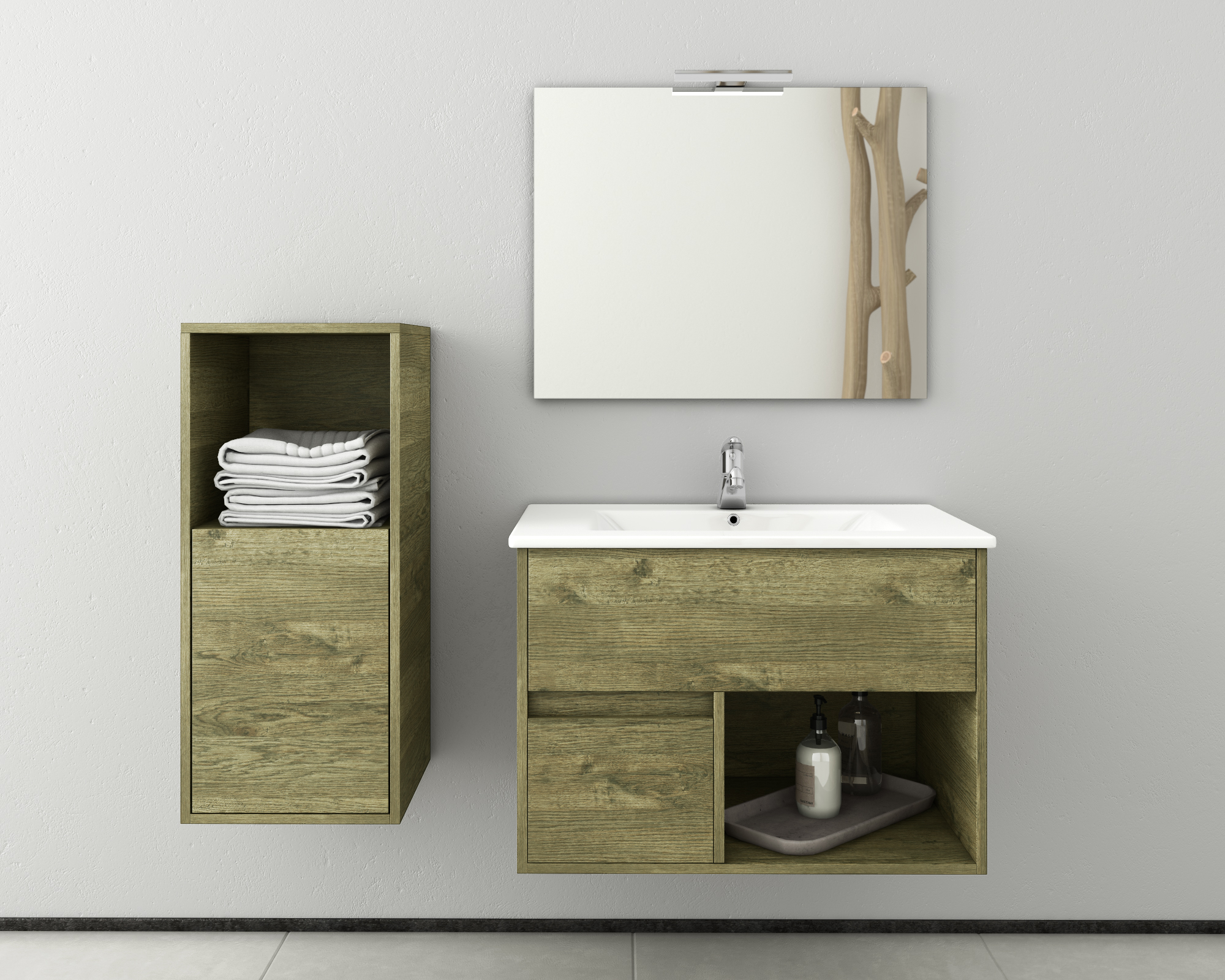 DROP Martinidis SORRENTO 85 Badmöbel Natural 85 cm