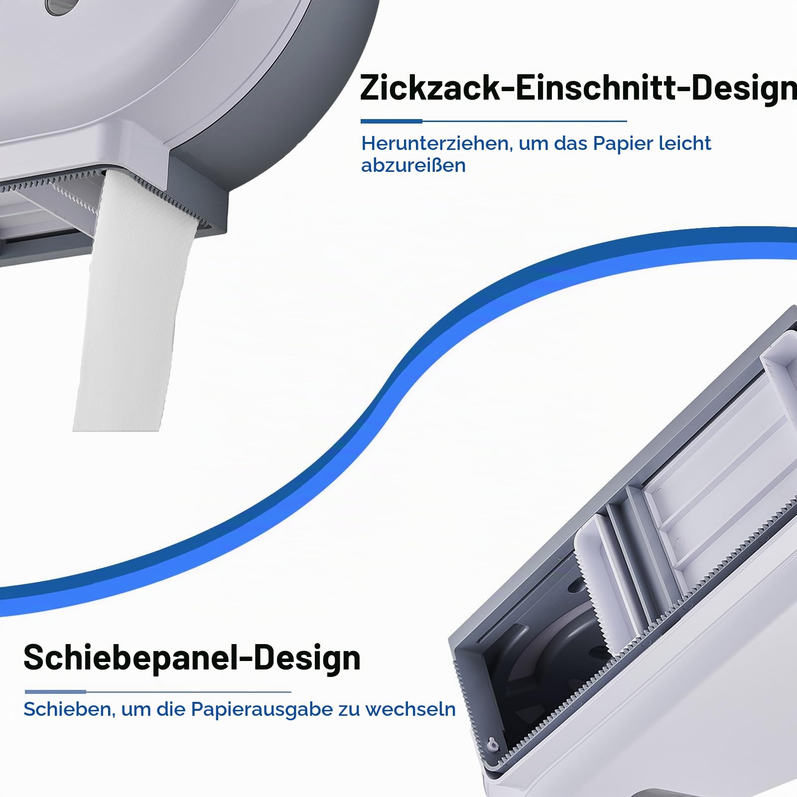 Pollock Toilettenpapierspender Doppel Weiß Jumbo