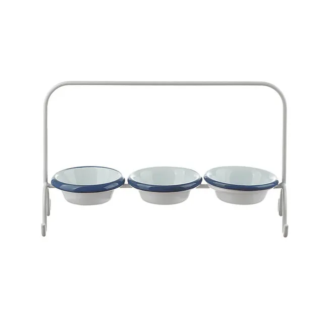 Münder Email Gastro Line Dip-Schalen-Ständer Set weiß/blau 23cm