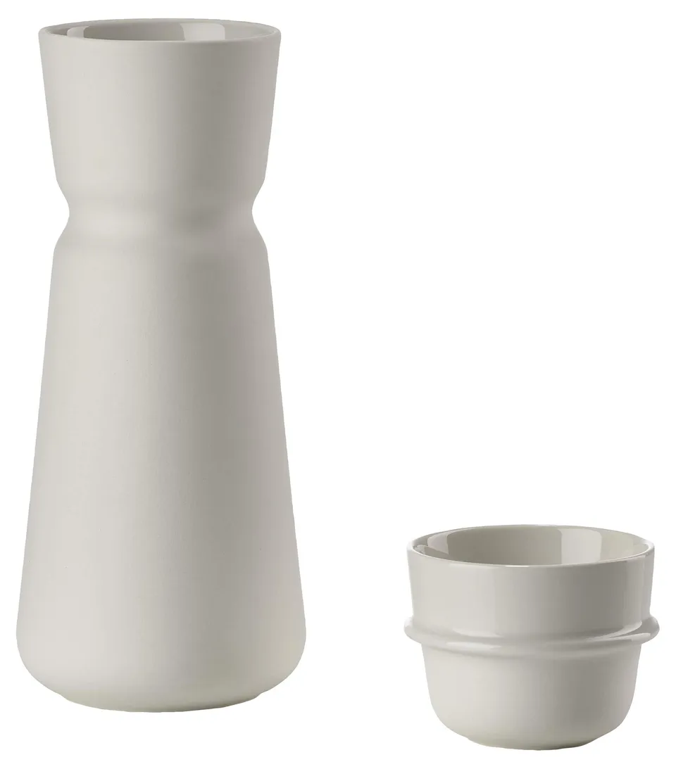 Zone Denmark Inu Karaffe 0,7 L Offwhite mit Tasse Steinzeug