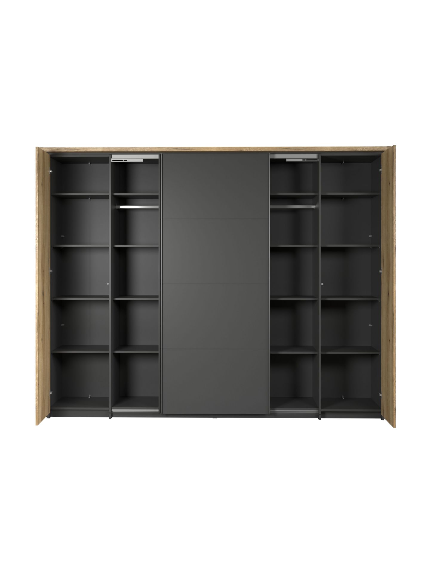 trendteam Esteban Kleiderschrank Anthrazit mit Passepartout