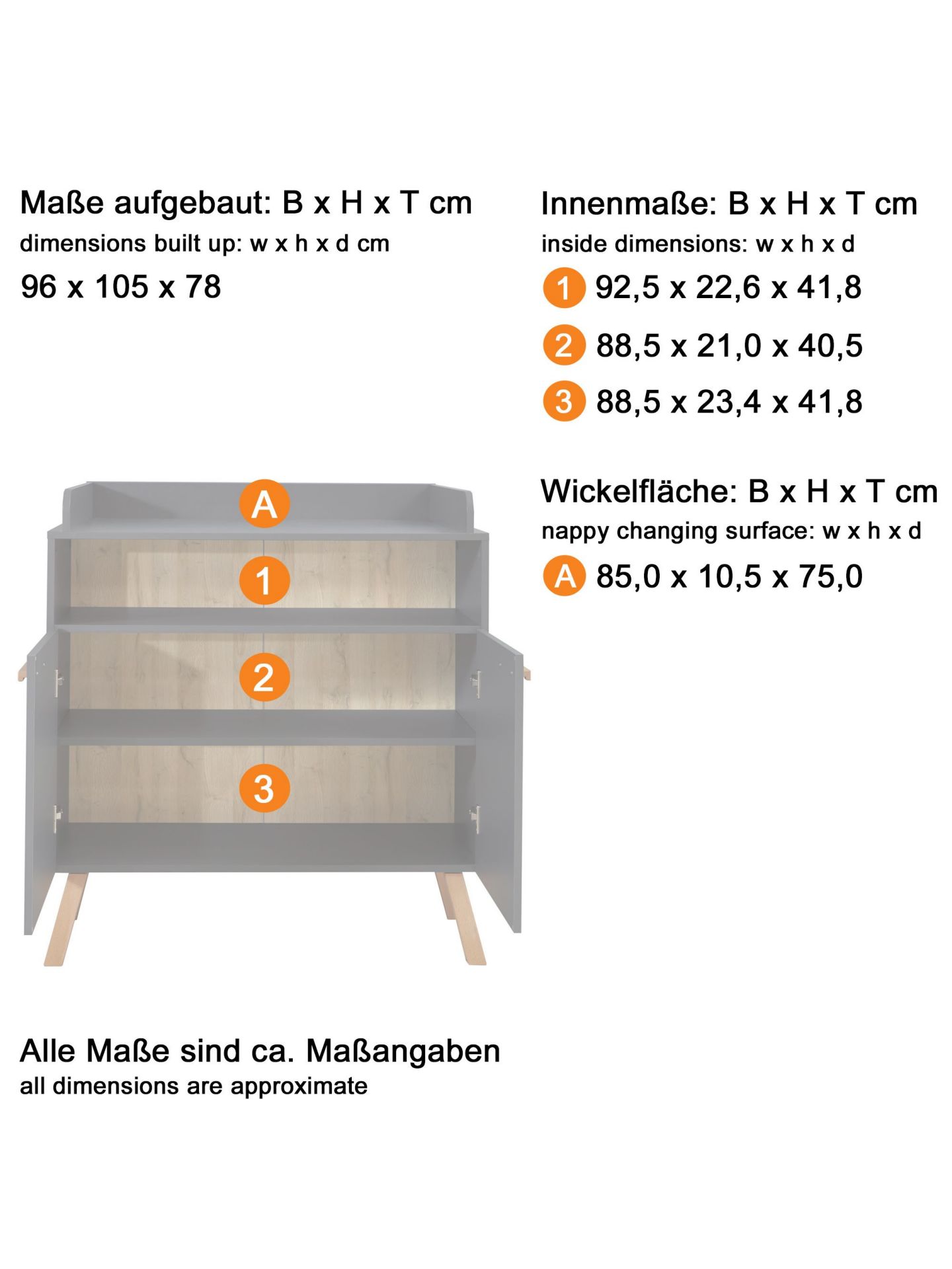 trendteam Mats Wickelkommode Babykommode Grau