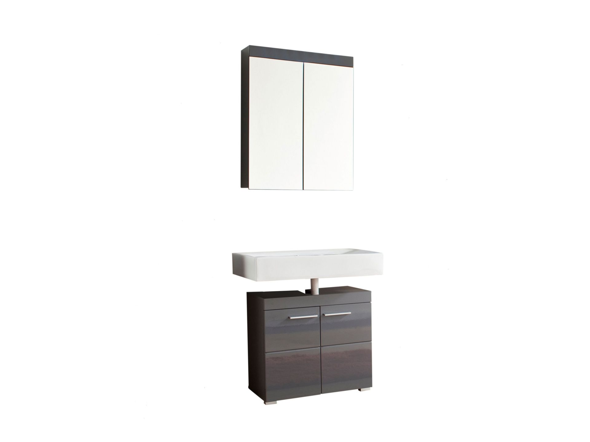 trendteam Amanda Bad-Kombi grau Agave Badmöbel-Set