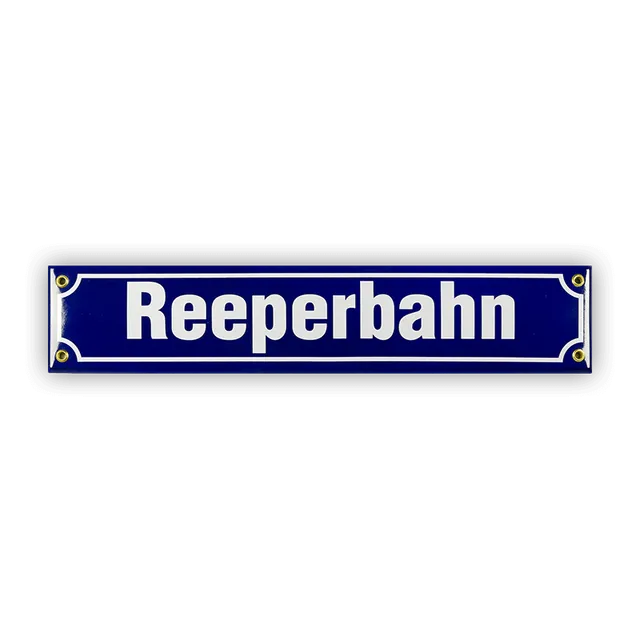 Münder Mini-Straßenschild Reeperbahn 40x8 cm blau