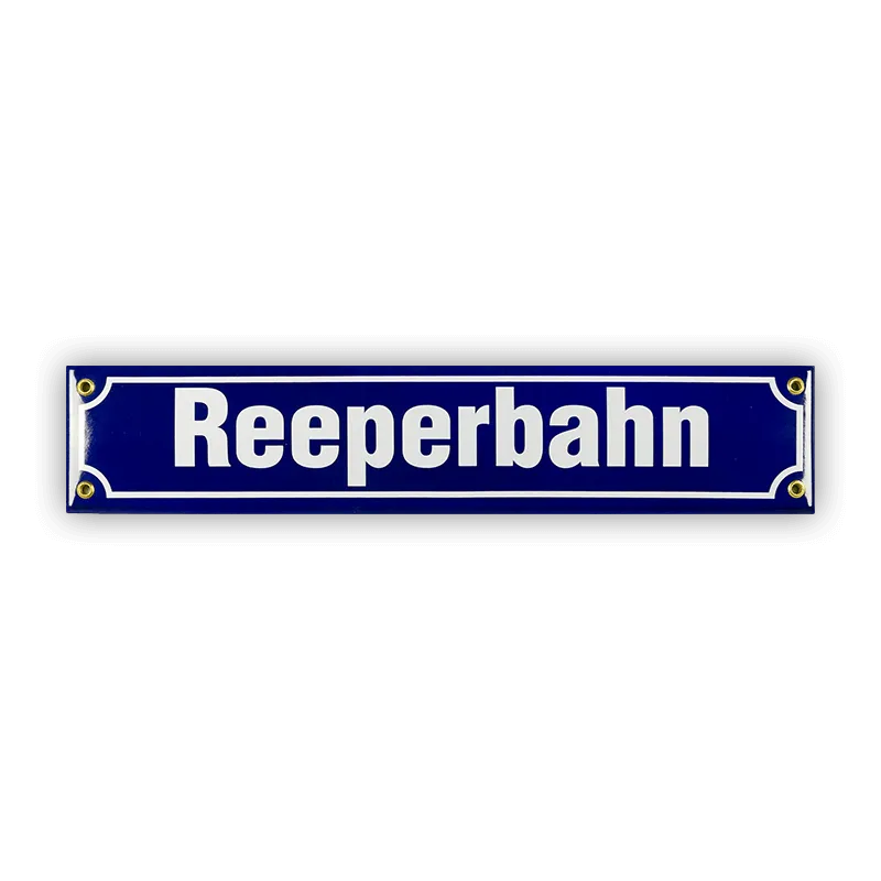 Münder Mini-Straßenschild Reeperbahn 40x8 cm blau