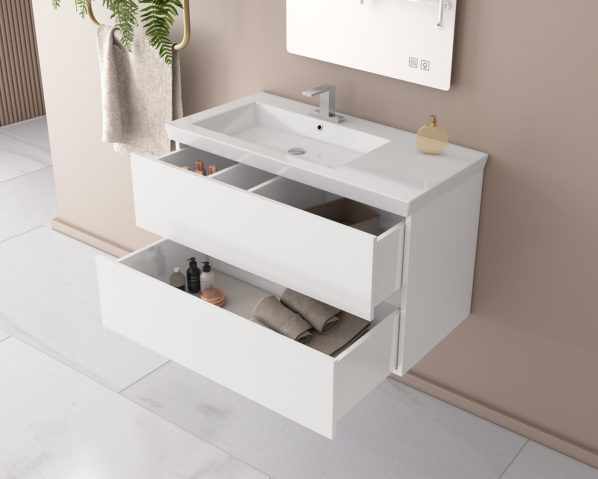 DROP Martinidis LUXUS 100 Badmöbel Weiß 100 cm