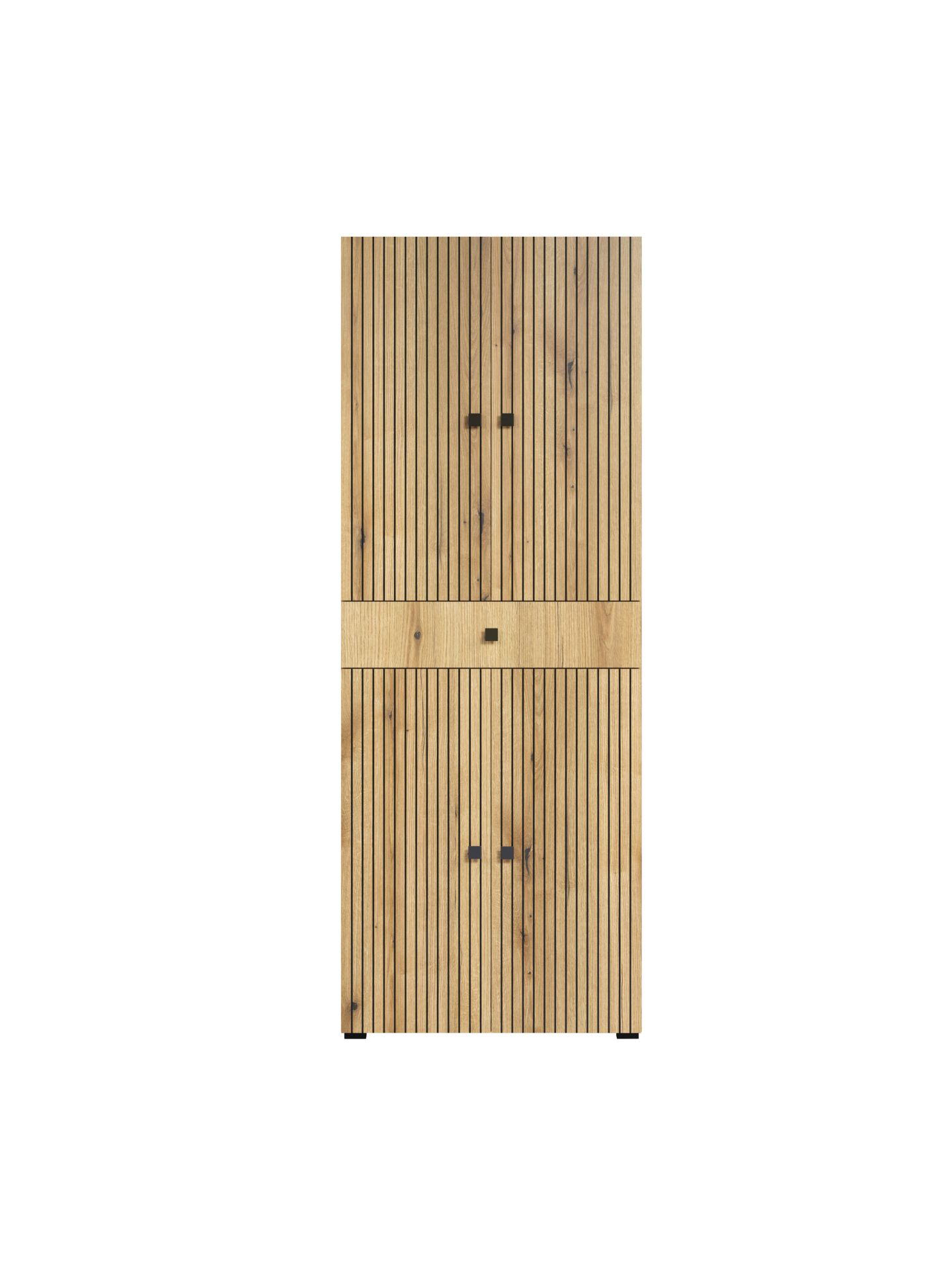 trendteam PureBliss Hochschrank Evoke Eiche Schwarze Rillen