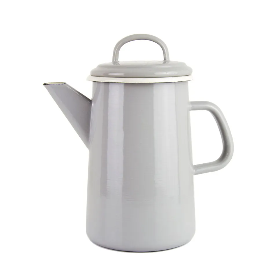 Münder Email Nostalgie Kaffeekanne 1,6L grau creme
