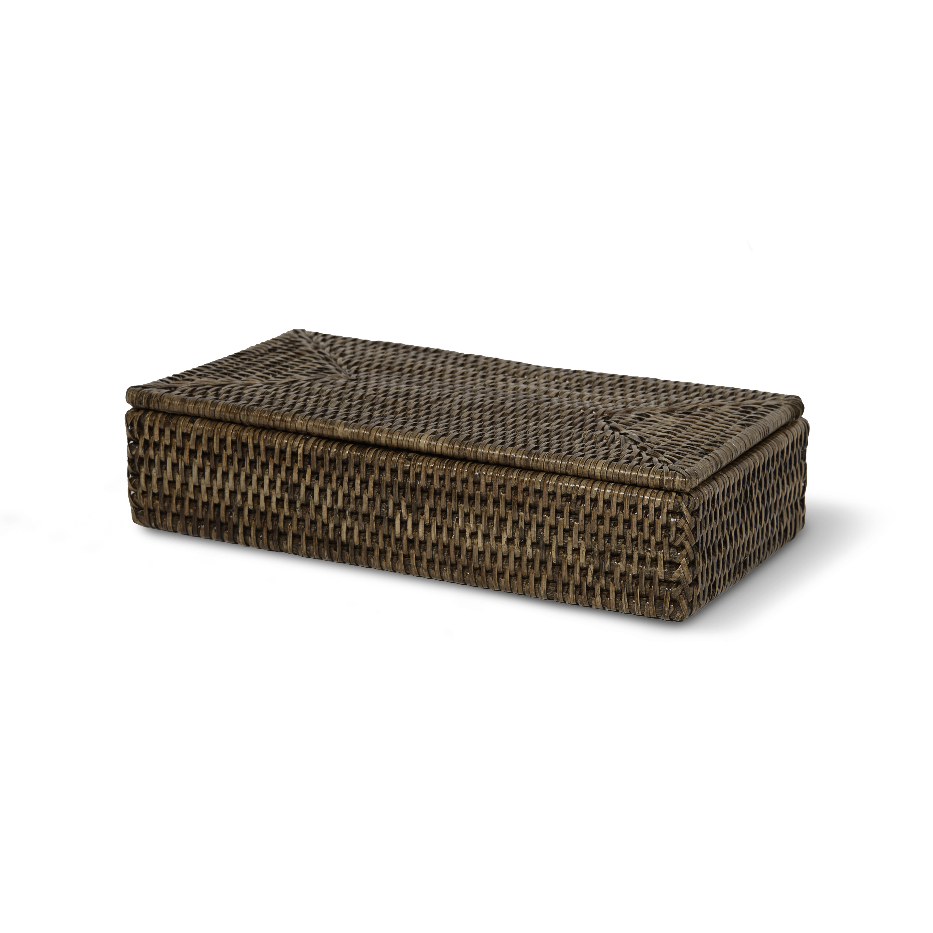 Decor Walther Basket BMD Utensilienbehälter Rattan Dunkel Deckel