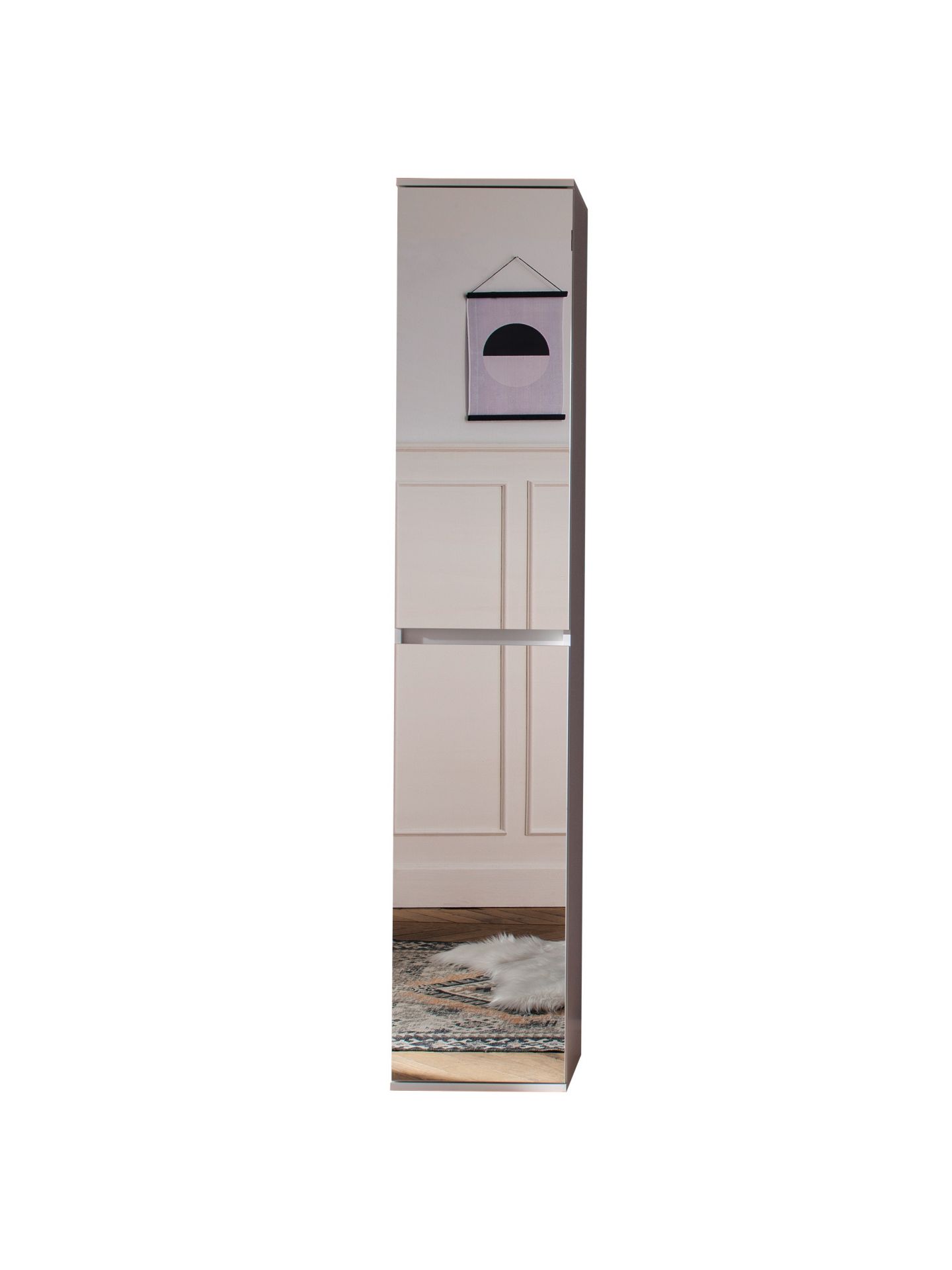 trendteam Mirror Garderobenschrank 2-türig Weiß Spiegel