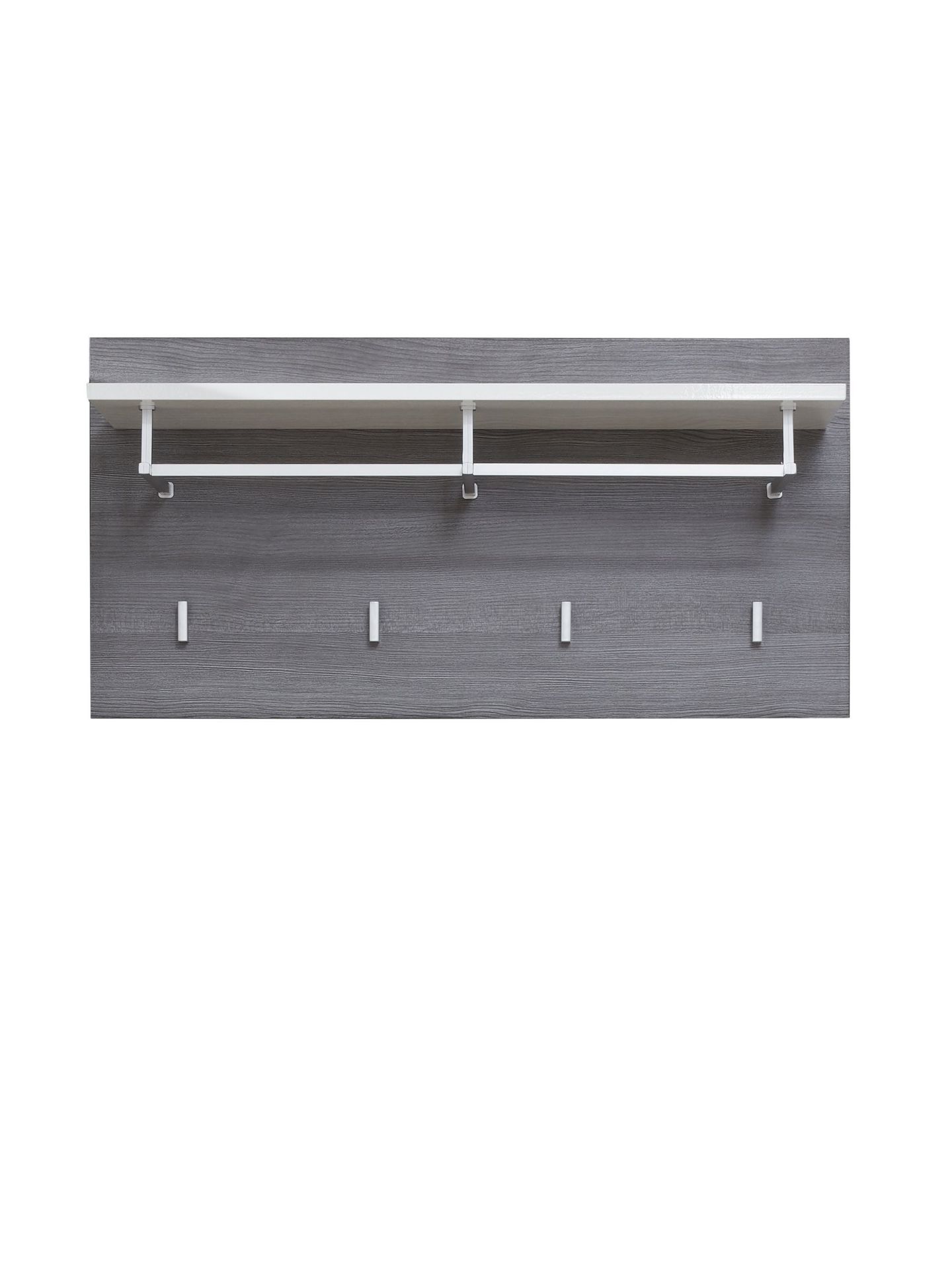 trendteam Line Garderobenpaneel Rauchsilber Weiß