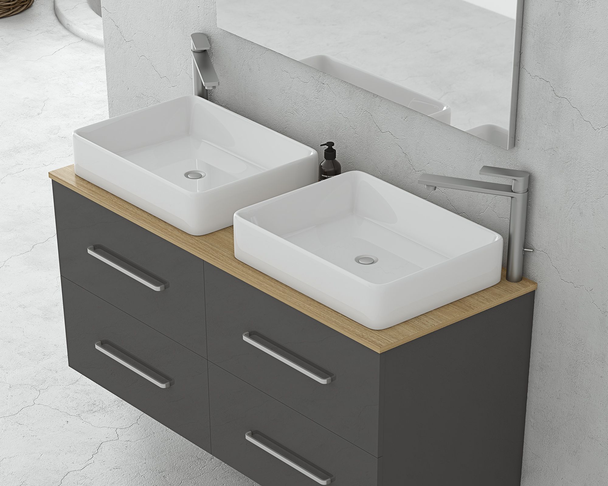 DROP Martinidis Torino 120 Waschtischunterschrank Anthrazit 120 cm
