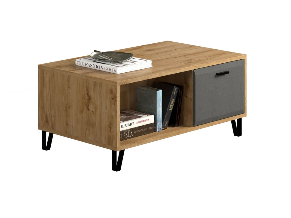 trendteam Blanshe Couchtisch Eiche Navarra filz grau