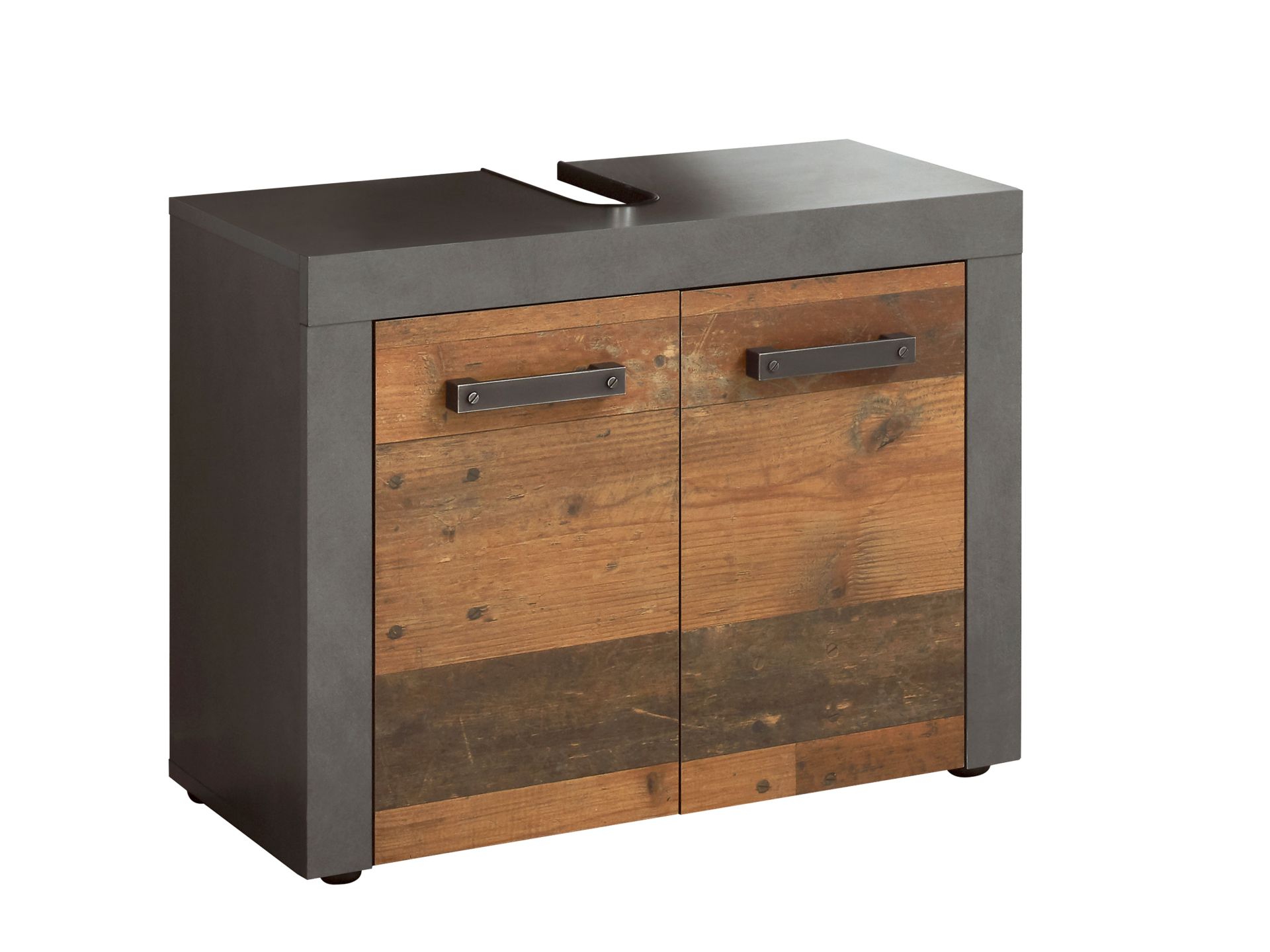 trendteam Cancun Indy Waschbeckenunterschrank dunkelgrau Old Wood