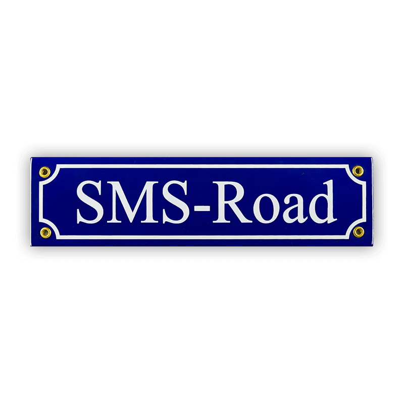 Münder Email Lagerschilder Mini-Straßenschild SMS-Road 30x8 cm
