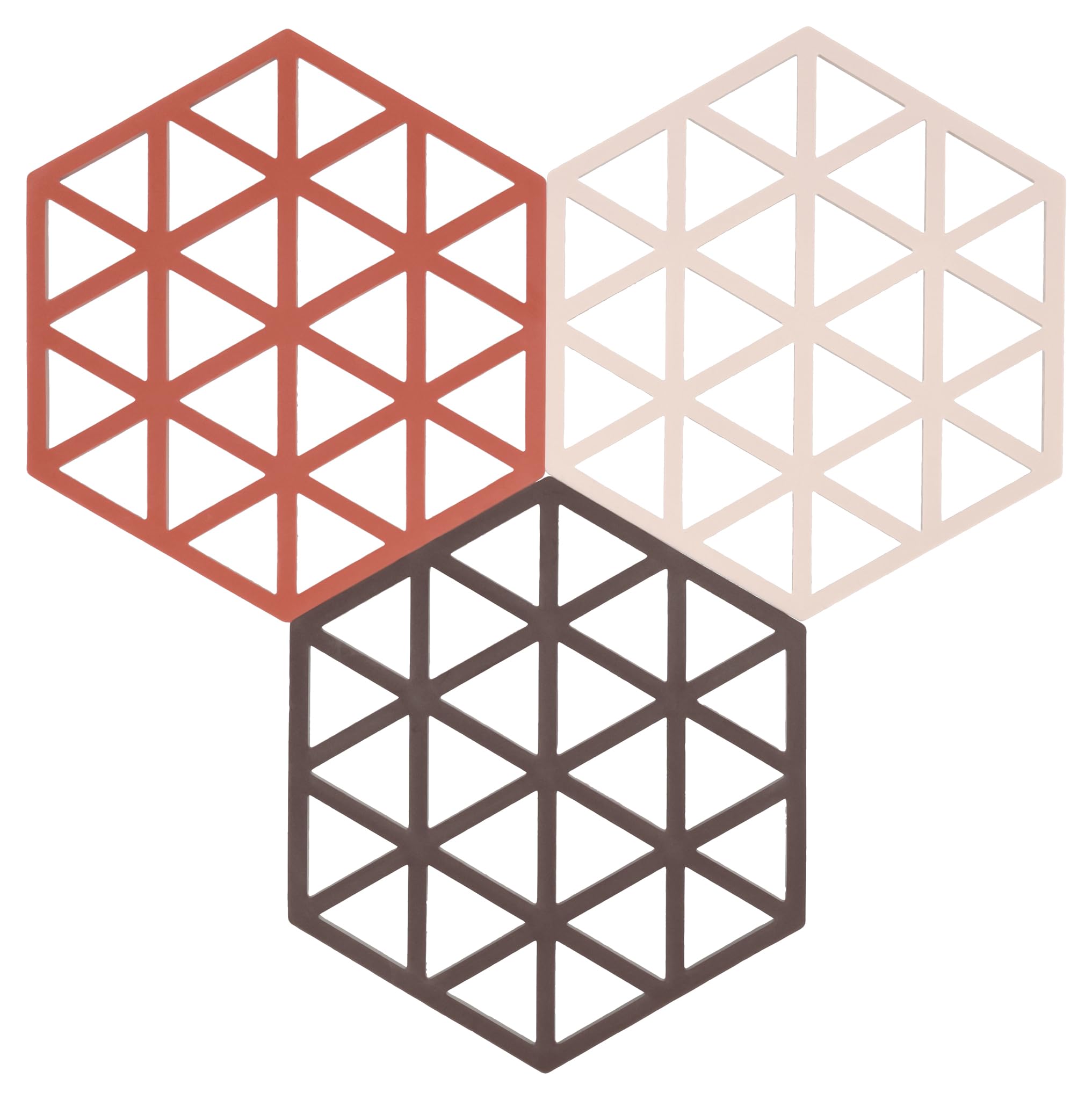 Zone Denmark Triangles Topfuntersetzer Silikon 3er Terracotta