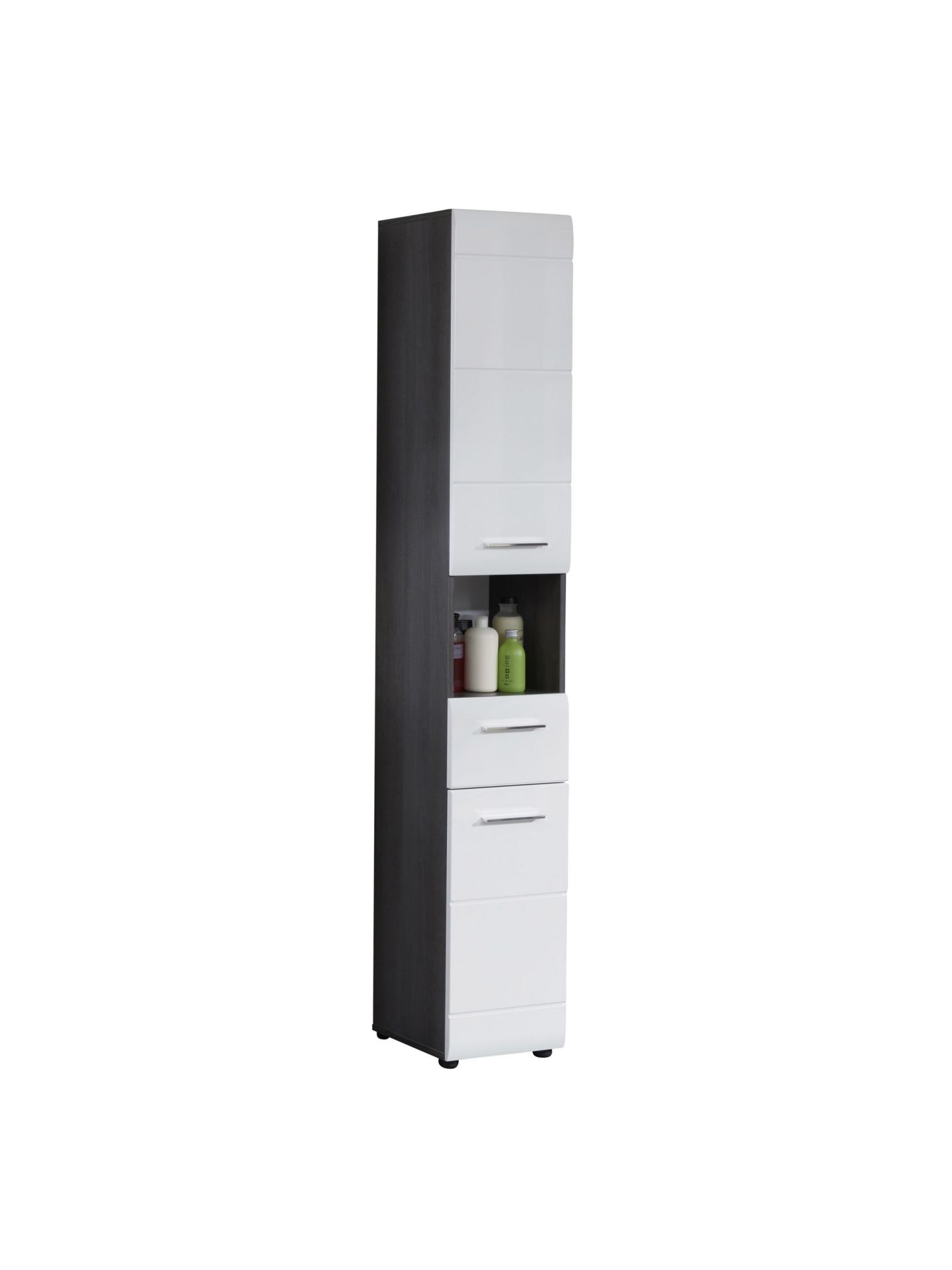 trendteam Line Hochschrank Badezimmerschrank rauchsilber