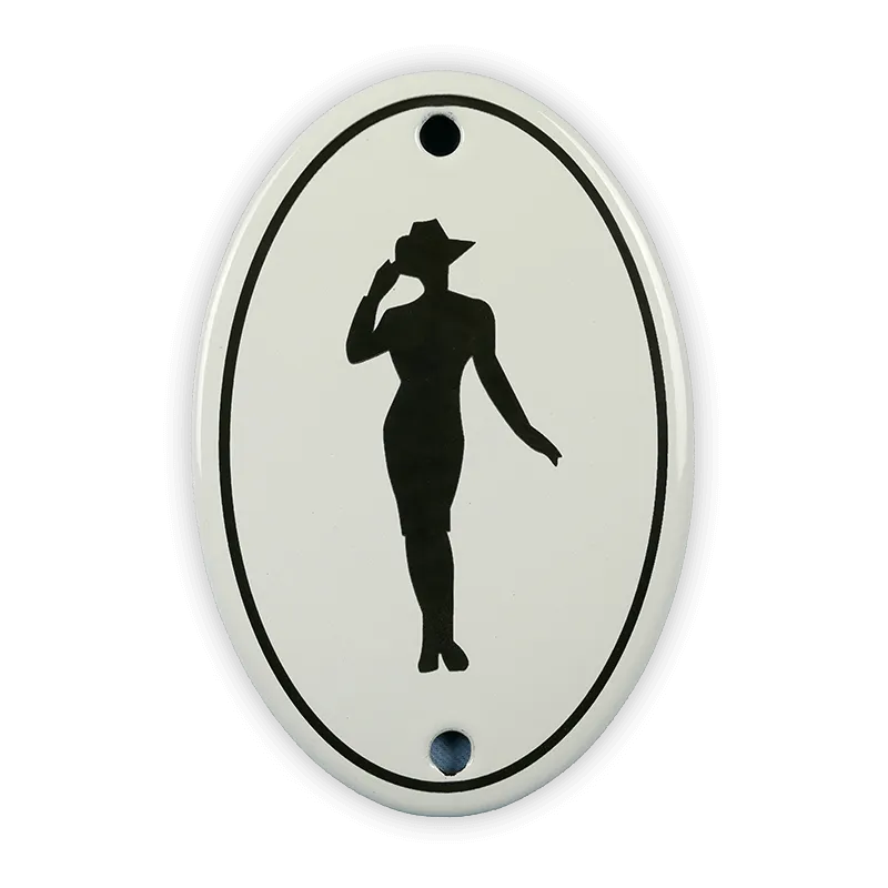 Münder Emaille Lagerschilder Emailschild WC Damen 7x10,5 cm