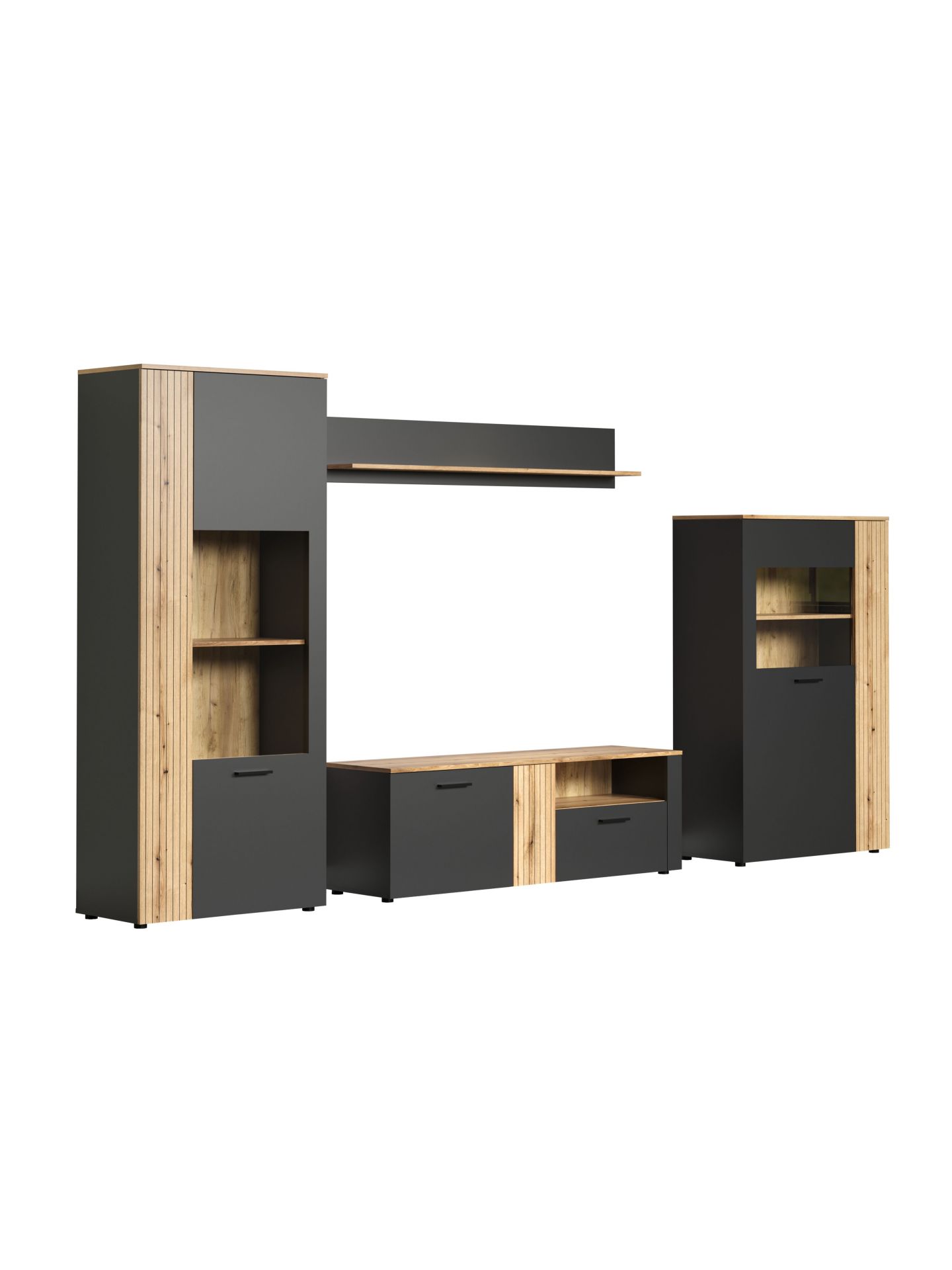 trendteam Esteban Anbauwand 4-tlg. Anthrazit Coast Evoke Oak