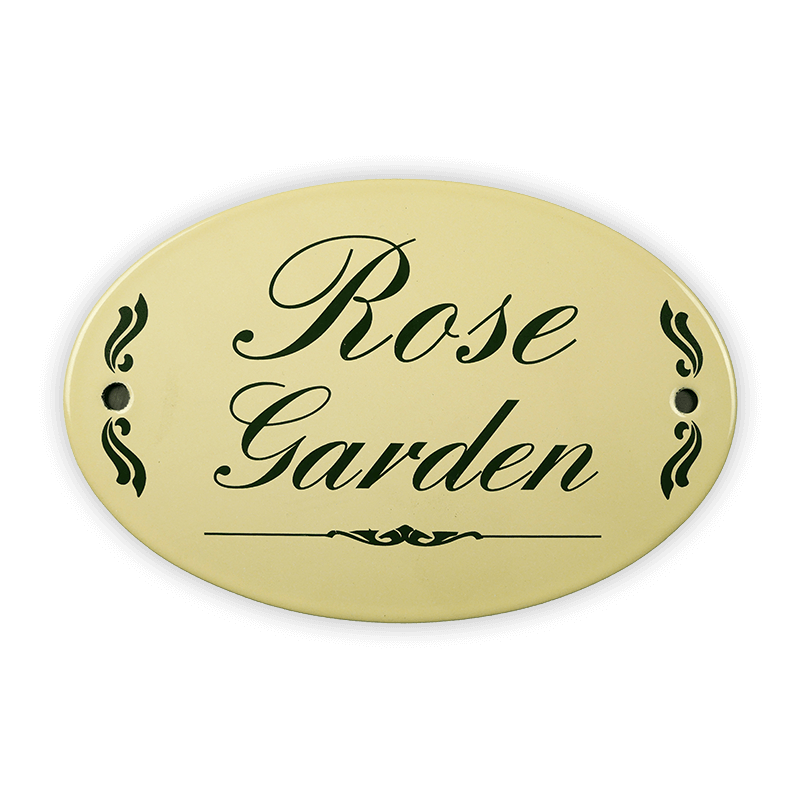 Münder Email Emaille Lagerschilder Rose Garden Emailschild 15x10 cm