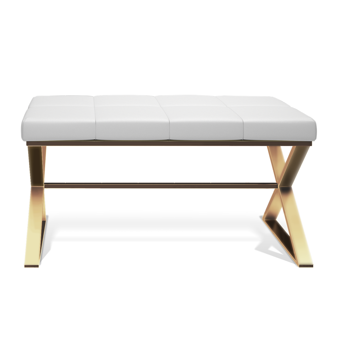 Decor Walther Classic Bench Badhocker Edelstahl Weiß