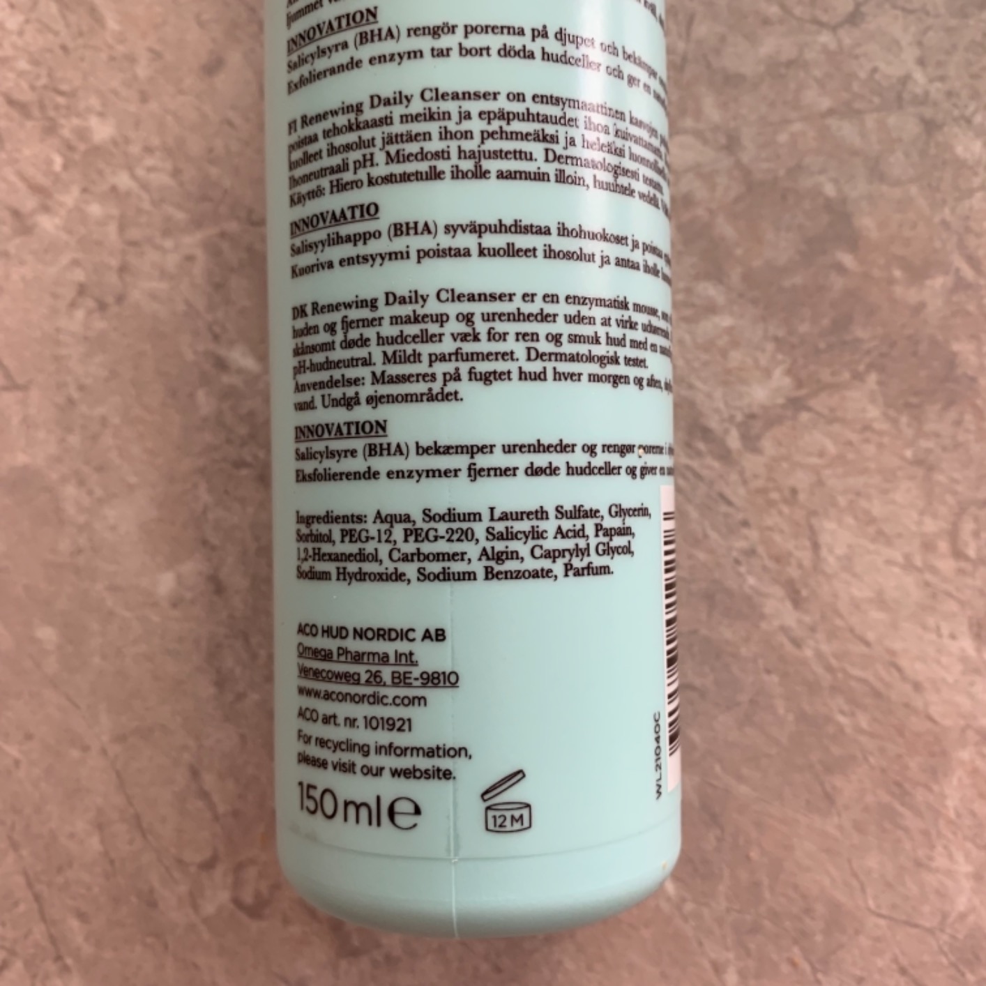 ACO Pure Glow Renewing Daily Cleanser Schaum 150 ml BHA