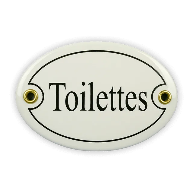 Münder Email Emailschild Toilettes oval 10,5x7 cm