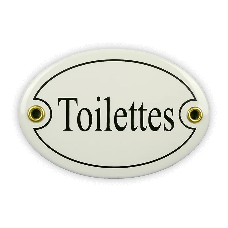 Münder Email Emailschild Toilettes oval 10,5x7 cm
